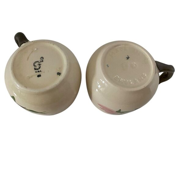 Vintage Franciscan Desert Rose Mugs Cups Set of 2 Pink Floral USA & England - Picture 4 of 4
